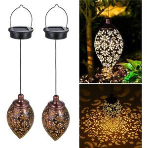 Hanging Solar Lights Solar Lantern LED Garden Lights Metal Lamp Waterproof